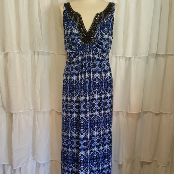 Dress Barn Beaded Neck Maxi Dress - Picture 9 of 11